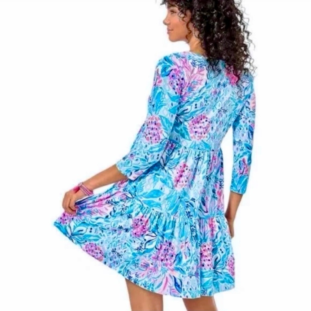 Lilly Pulitzer Zanzibar Blue Party Princess Geanna Swing Dress M - Picture 2 of 7